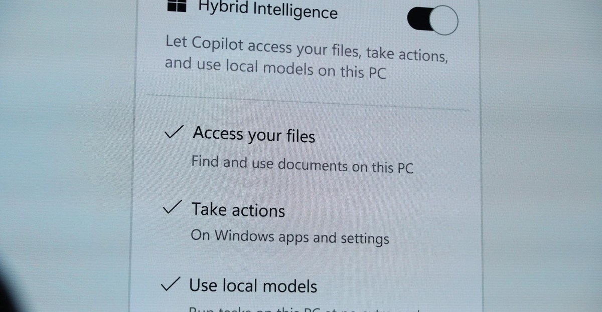 Windows Copilot AI control feature