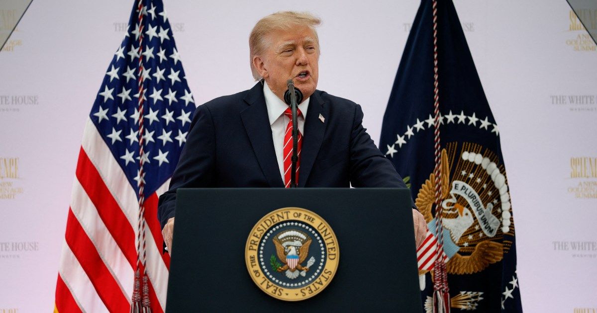 Donald Trump at The Donald J. Trump Institute of Peace summit in Washington