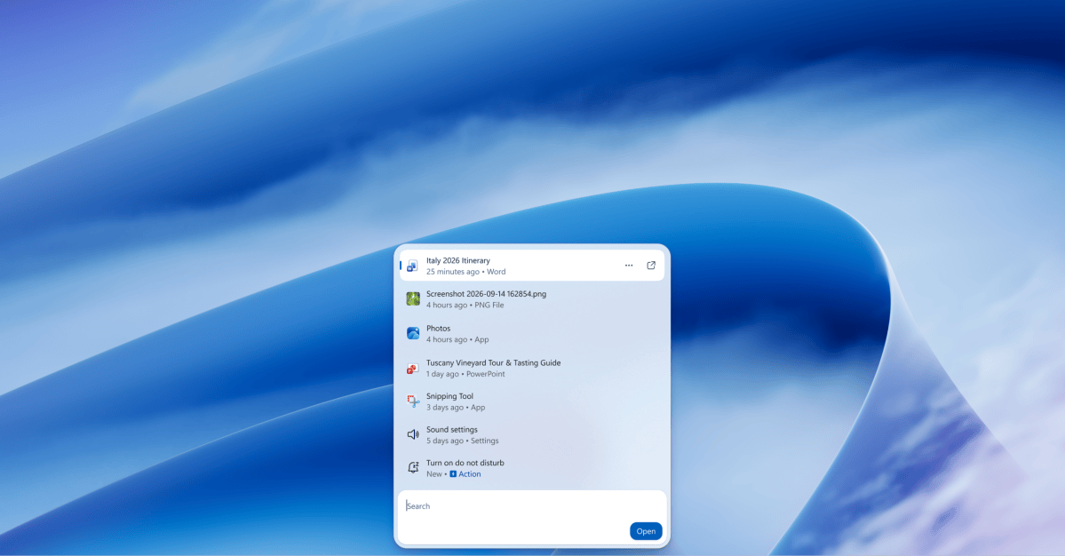 Windows 11 new search experience