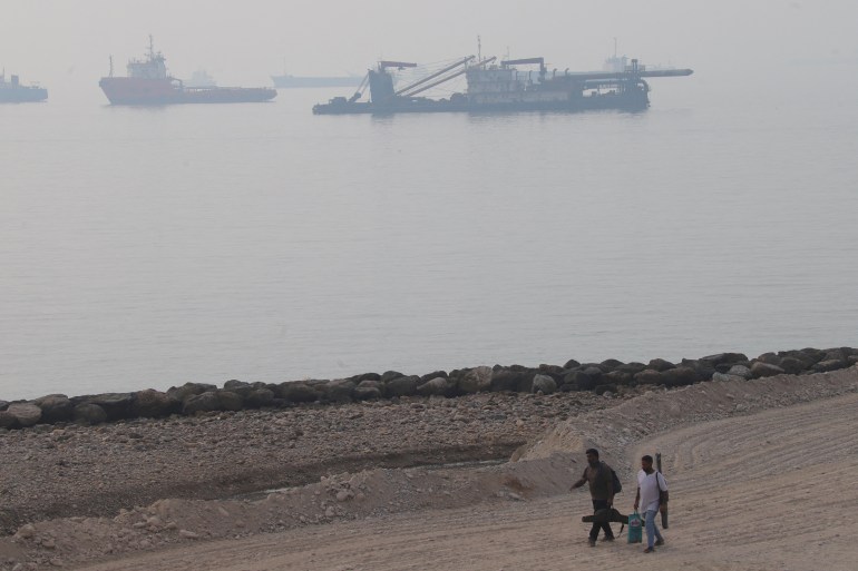 Vessels in the Strait of Hormuz near Bandar Abbas, Iran