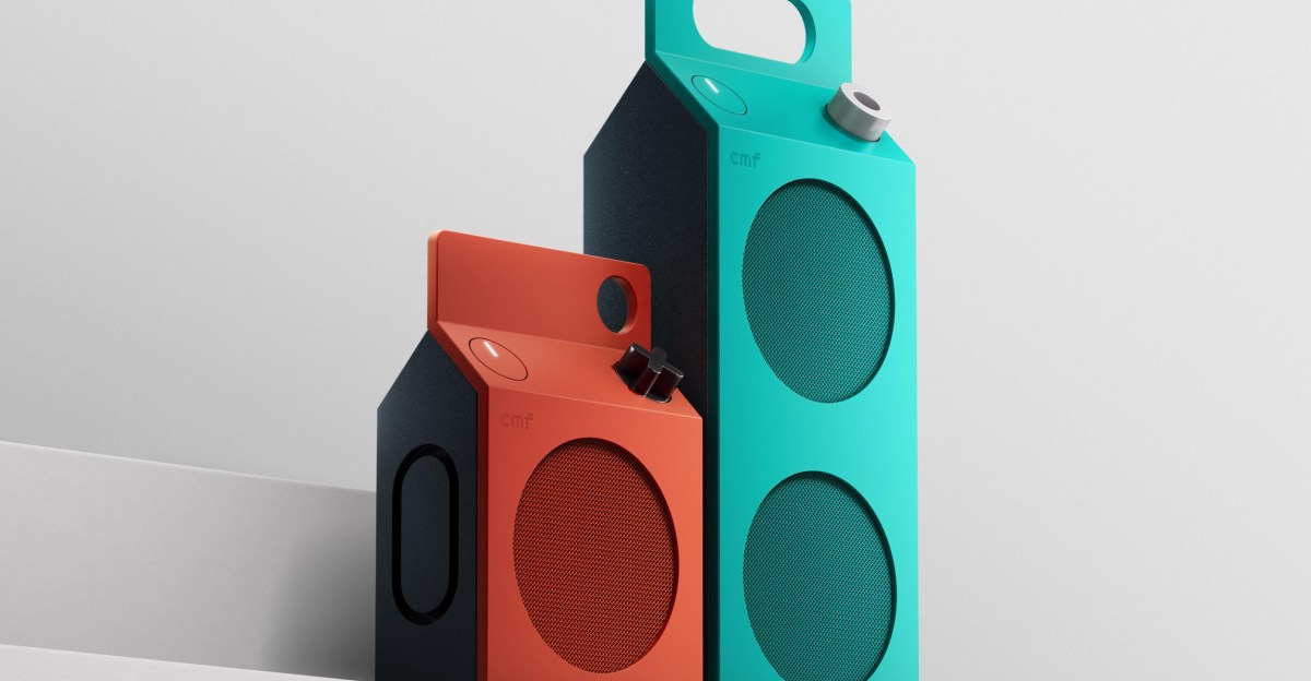 CMF Speaker M and S in orange and turquoise colors