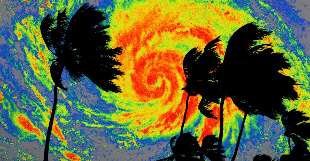Hurricane illustration for weather forecasting AI
