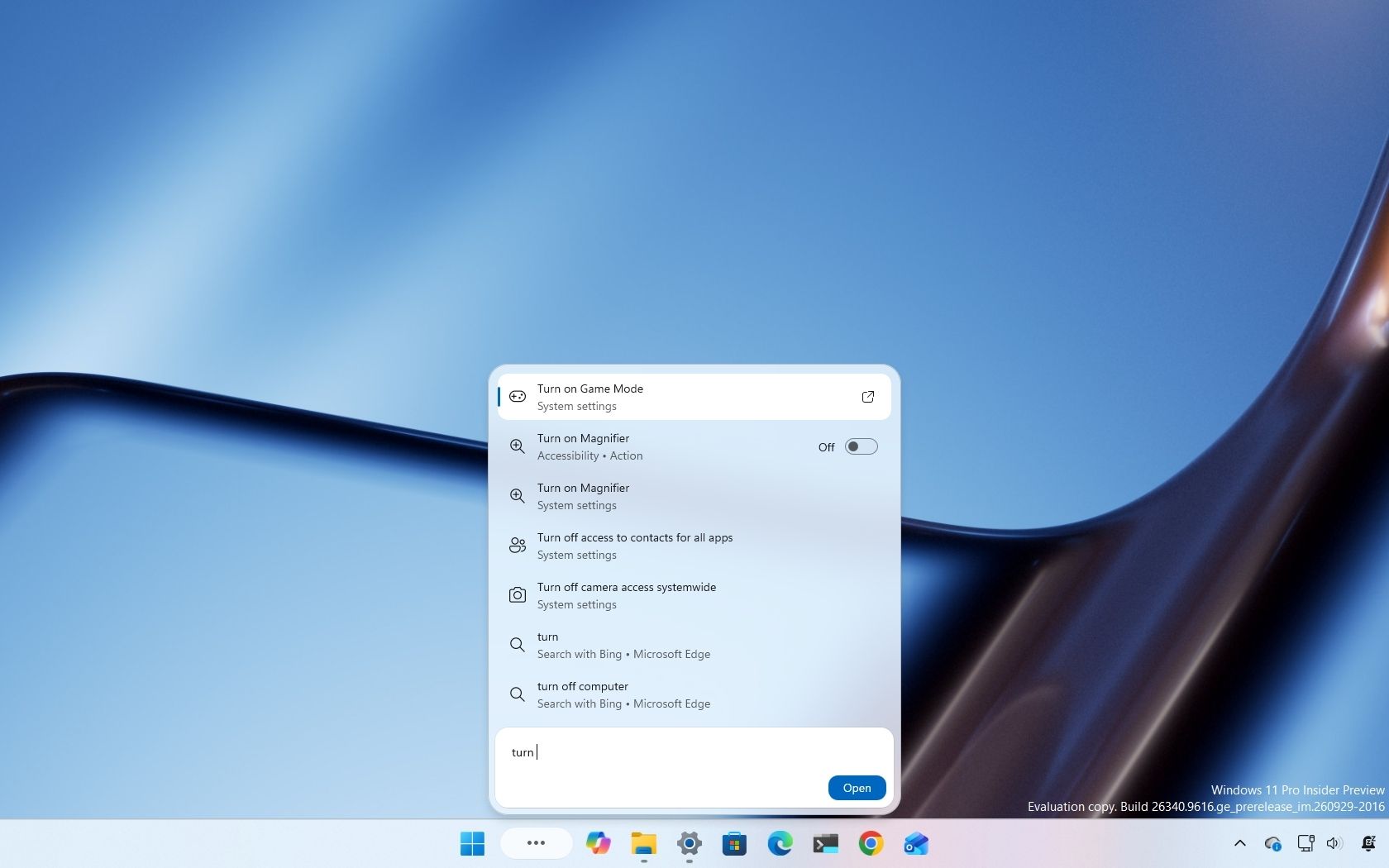 Windows 11 Search interface with results