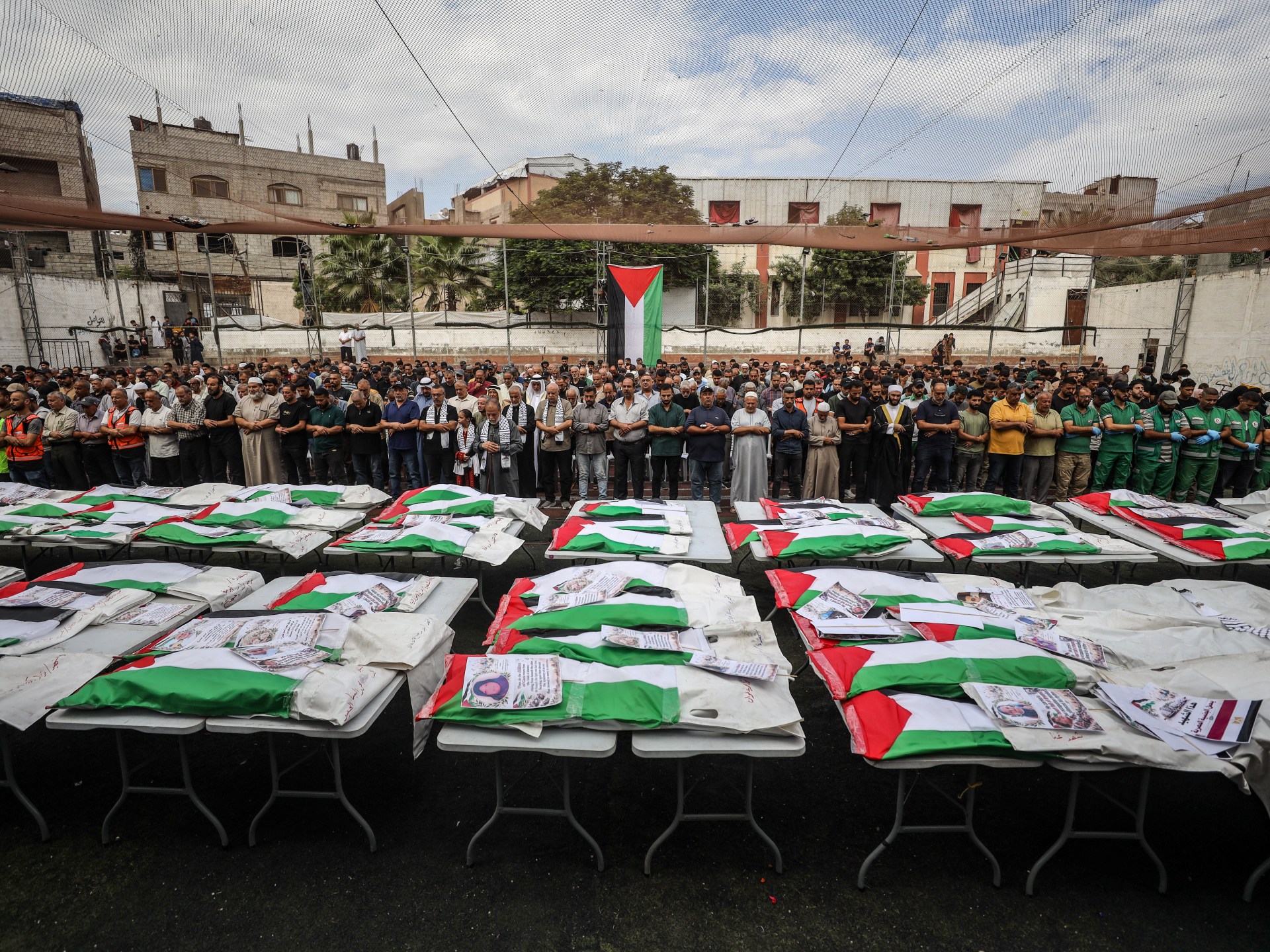 Funeral ceremony for recovered Palestinian victims