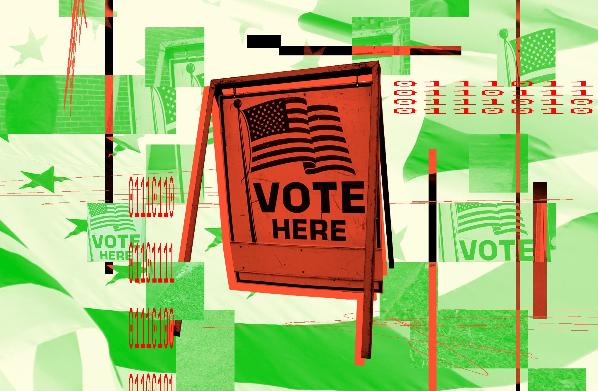 Voting booth sign for election day